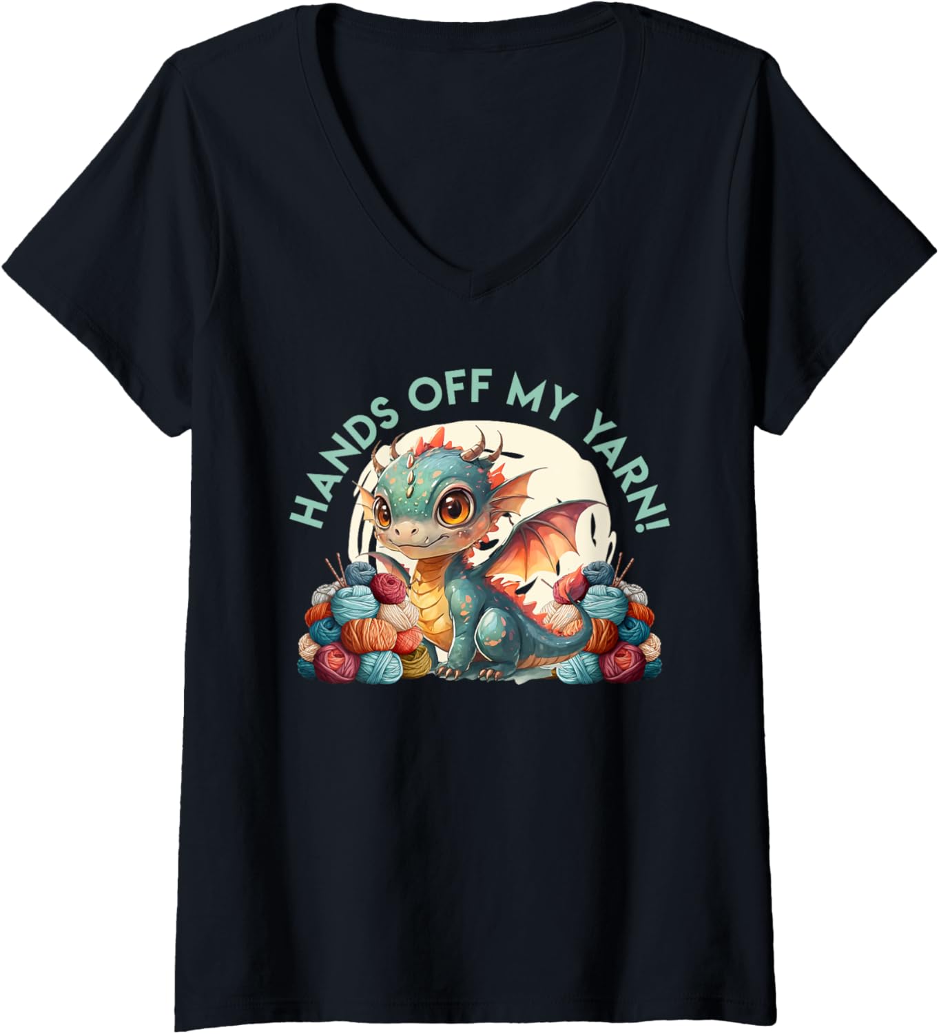 Womens Yarn Collection HANDS OFF MY YARN Funny Yarn Collector V-Neck Yarn Supply | High Search Volume | Customer Favo...