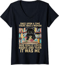 Womens There Was A Woman Who Really Loved Books And Yarn Crocheting V-Neck Yarn Supply | Premium Quality | High CTR T...