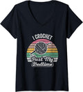 Womens I Crochet Past My Bedtime Yarn V-Neck Yarn Supply | Trending 2025 | Customer Favorite