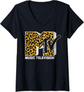Womens MTV Logo Cheetah Print V Neck Apparel Viral TikTok Find US Top Pick