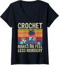 Womens Grumpy Crochet Cat Funny Knitting Yarn Lovers Crochet Mom V-Neck Yarn Supply | High Search Volume | High CTR T...