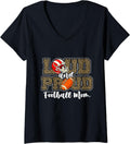 Womens Football Player Mom Leopard Cheetah Print Women Football Fan V Neck Apparel Viral TikTok Find US Top Pick