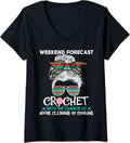 Womens Weekend Forecast Crochet Fun Wool Colorful Pattern Yarn V-Neck Yarn Supply | Top Rated | Perfect for Crafters
