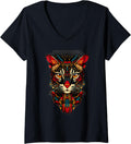 Womens Aztec Mexican Mythology Native Mexican Pride Mayan Cheetah V Neck Apparel Trending US Best Seller Look