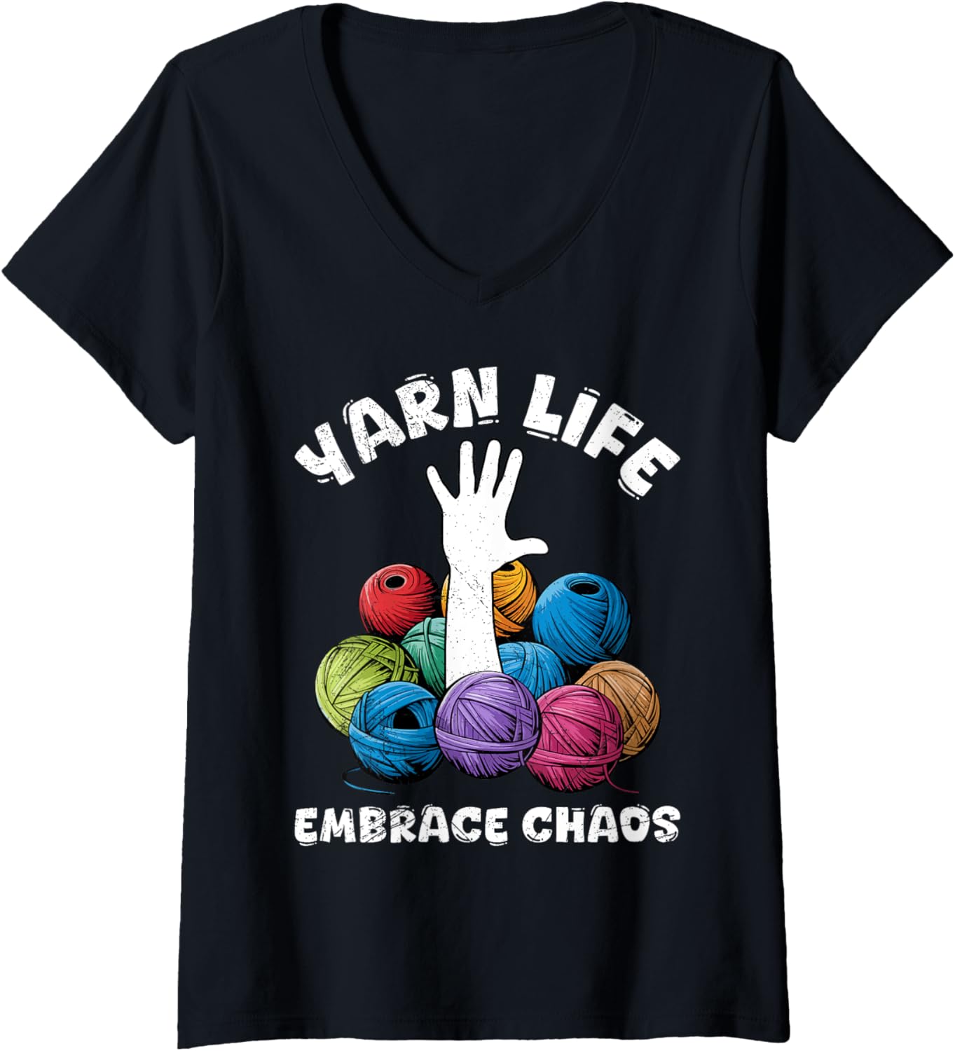 Womens Yarn Collection YARN LIFE EMBRACE CHAOS Yarn Collection V-Neck Yarn Supply | Top Rated | Perfect for Crafters