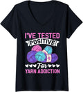 Womens I've Tested Positive For Yarn Addiction Funny Crocheting V-Neck Yarn Supply | High Search Volume | High CTR Title