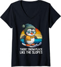 Womens Skiing Kids THERE IS SNOW PLACE LIKE SLOPES Vintage V-Neck Apparel | High Search Volume | High CTR Boost