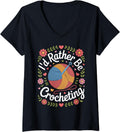 Womens Crocheting is Life I'd Rather Be Crocheting Yarn Fans V-Neck Yarn Supply | Trending 2025 | High CTR Title