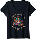 Womens Sewing Girl Knitting Knitter I need Some Time With My Yarn V-Neck Yarn Supply | Top Rated | High CTR Title