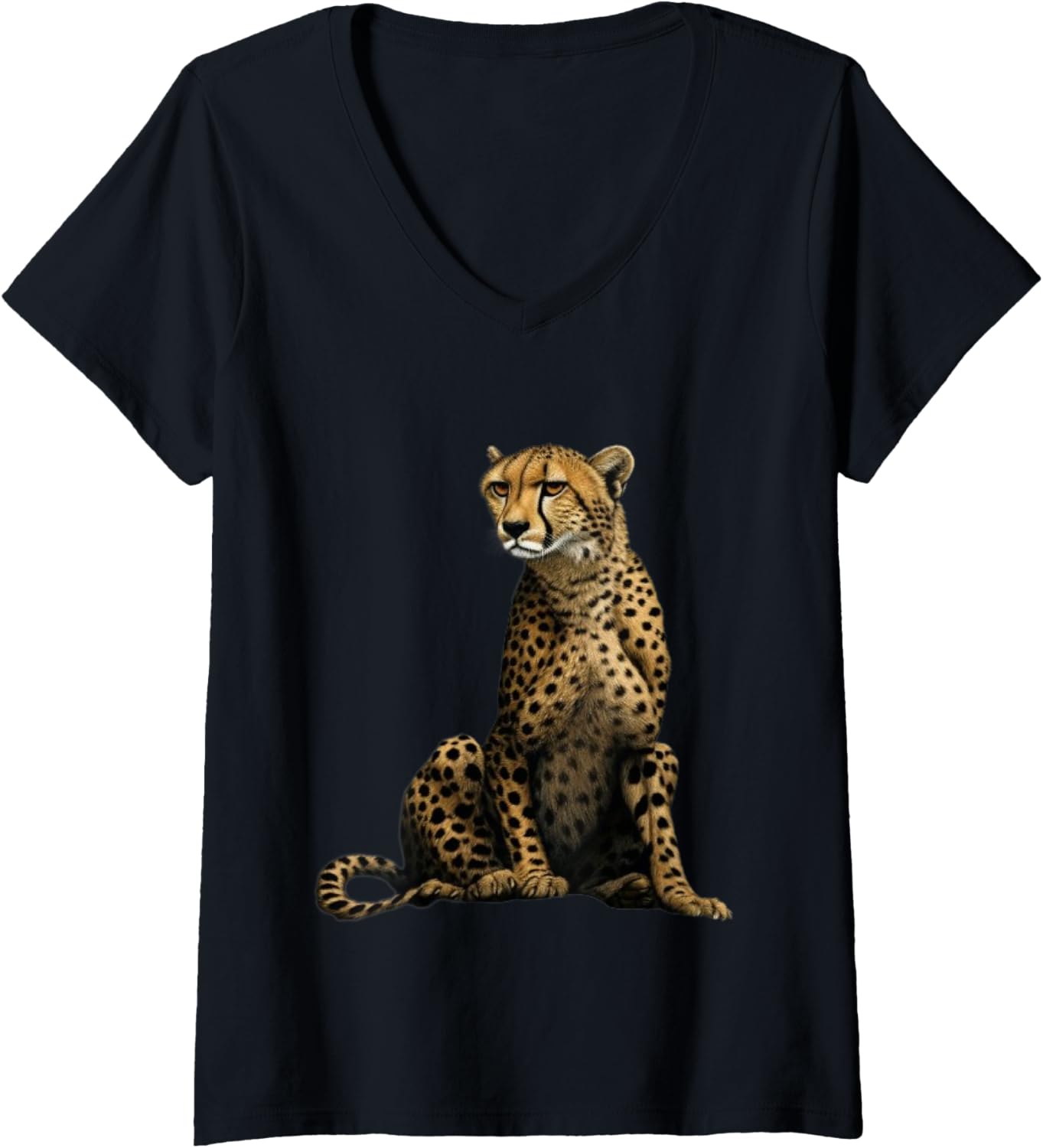 Cute Cheetah Lover Illustration Wild Cat Love V Neck Apparel Comfort Fit Best Seller Look