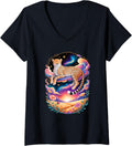 Womens Space Flowers Cheetah Cheetahs V Neck Apparel High Search Demand Hot Right Now