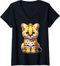 Womens Cheetah Cub x Cute Baby Cheetah V Neck Apparel Trending US US Top Pick