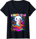 Womens Craftsolotl Crafting Axolotl Craft Sewing Yarn Paper Origami V-Neck Yarn Supply | Trending 2025 | Best Seller ...