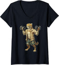 Womens Cheetah Dumbbells V Neck Apparel Comfort Fit Hot Right Now