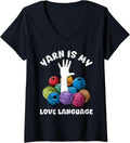 Womens Yarn Collection YARN IS MY LOVE LANGUAGE Yarn Collector V-Neck Yarn Supply | Premium Quality | Customer Favorite