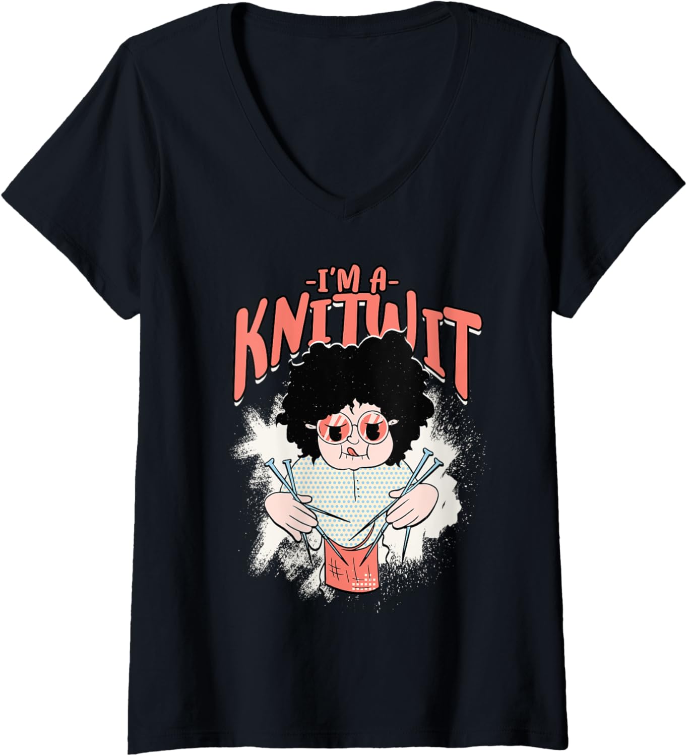 Womens Knitting Yarn Knitter Needles I'm a knitwit V-Neck Yarn Supply | Top Rated | Best Seller Choice