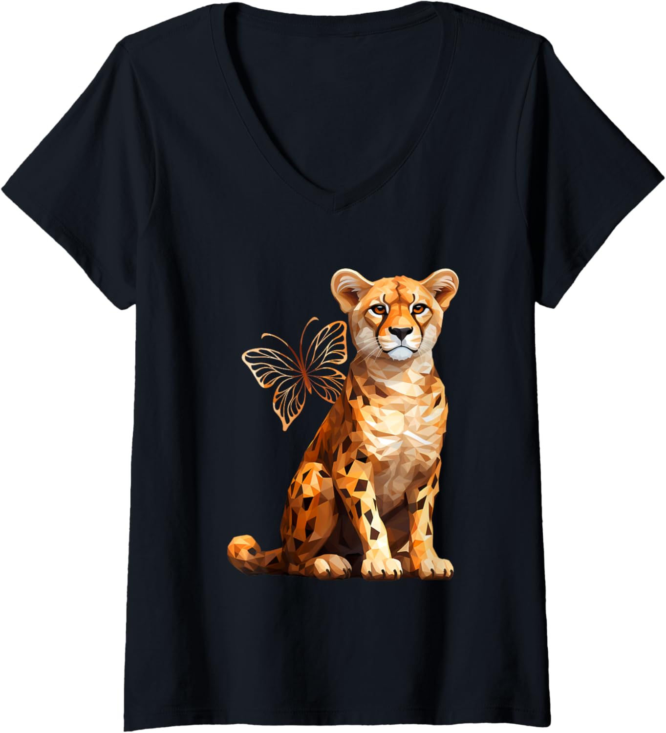 Cheetah V Neck Apparel Streetwear Style Everyday Wear