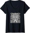 Womens Cheetah Illustration artistic colorful Cheetah Lover V Neck Apparel High Search Demand Everyday Wear