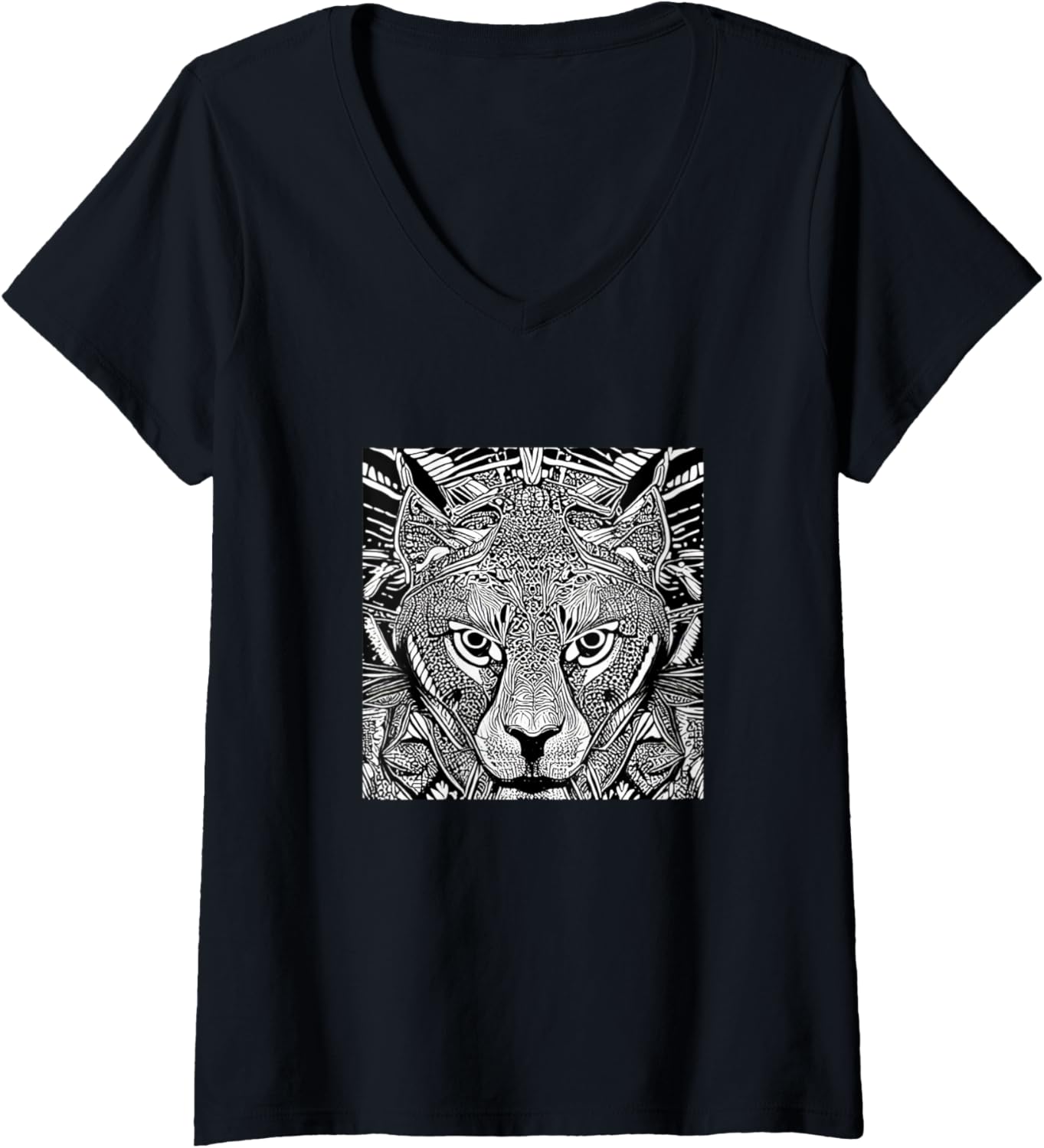 Womens Cheetah Illustration artistic colorful Cheetah Lover V Neck Apparel High Search Demand Everyday Wear