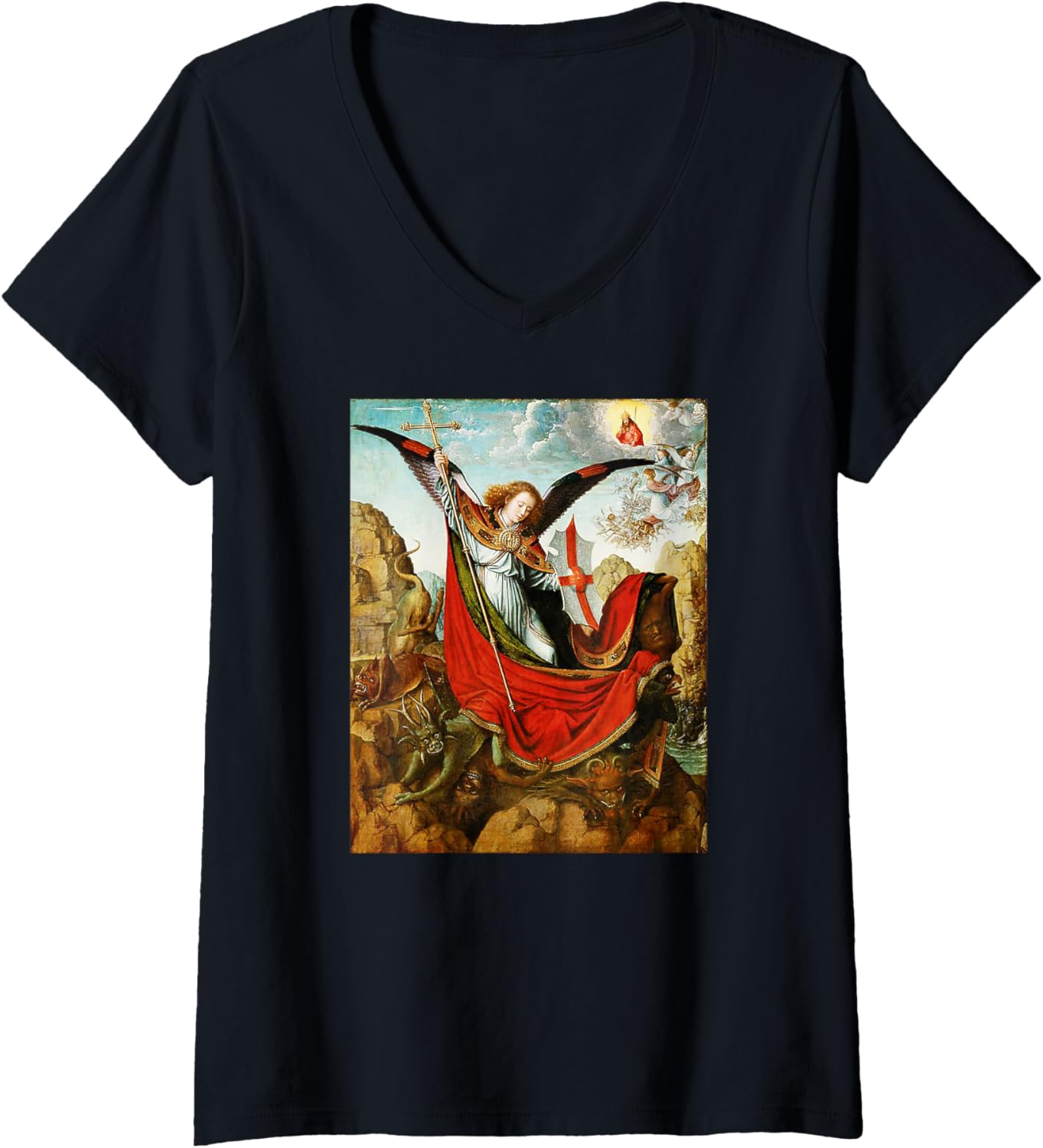 Archangel Saint Michael V-Neck Apparel | Perfect Gift Idea