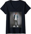 Womens Rap Artist Kanye West by Michael Grecco V-Neck Apparel | Premium Quality