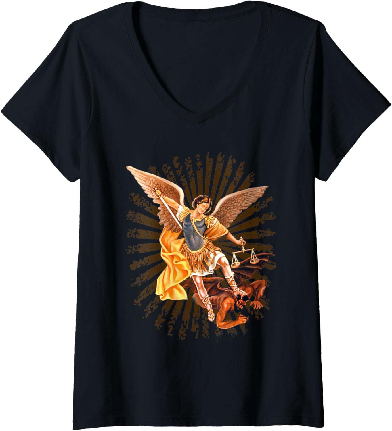 Womens Saint Michael Archangel V-Neck Apparel | Premium Quality