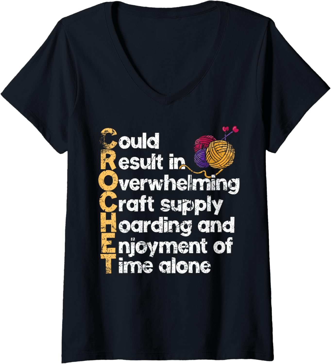 Womens Crochet Crafts Hobbies, Patterns, and Yarn Addiction V-Neck Yarn Supply | High Search Volume | Customer Favorite