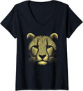 Womens Cheetah Fingerprint Big Cat African Cheetah V Neck Apparel High Search Demand Everyday Wear