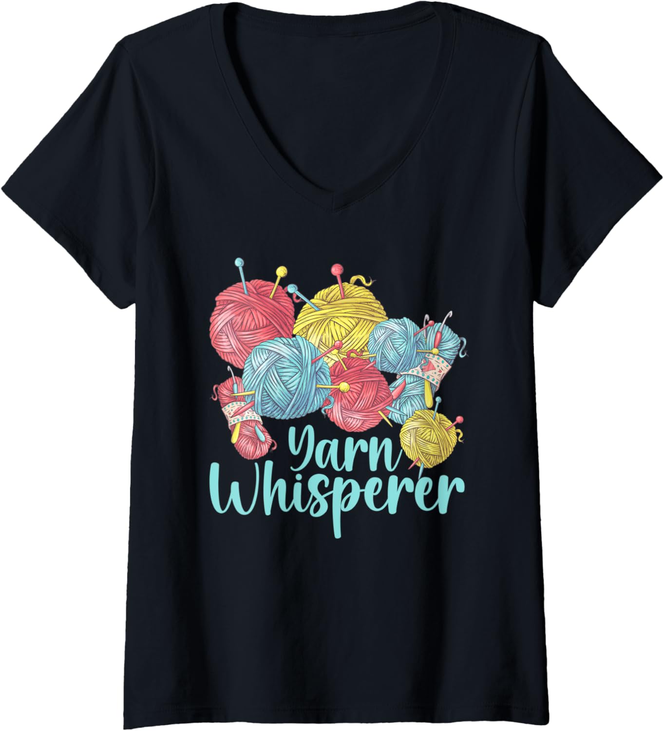 Womens Crochet Funny Crocheting Yarn Whisperer Knitting V-Neck Yarn Supply | High Search Volume | High CTR Title