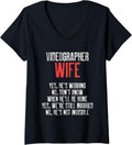 Womens Videographer Wife Work Videography Filmmaker Gift V-Neck Apparel | Best Seller Pick | Must-Have Style