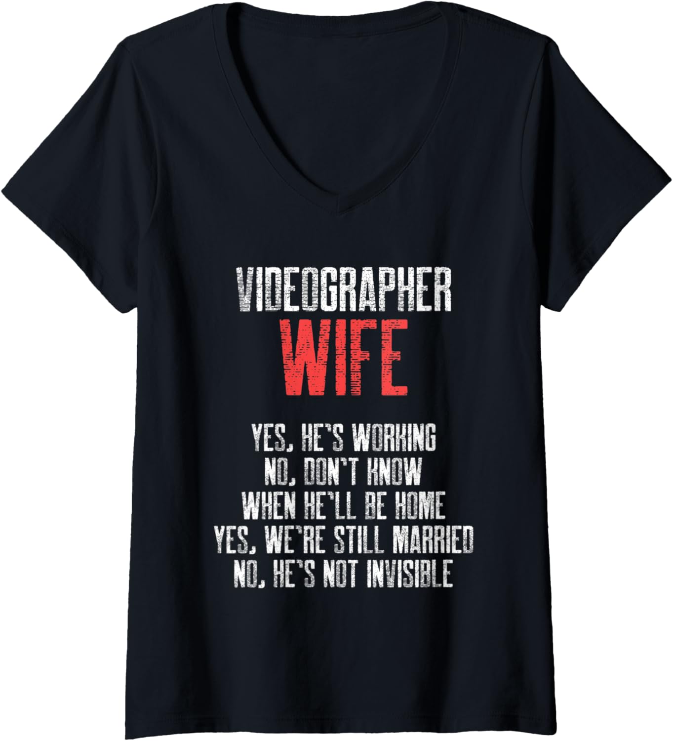 Womens Videographer Wife Work Videography Filmmaker Gift V-Neck Apparel | Best Seller Pick | Must-Have Style