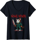 Womens Michael Meowers Halloween Costume Funny Scary Cat V-Neck Apparel | Perfect Gift Idea