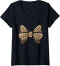 Womens Womens Leopard Cheetah Animal Print Bow Tie V Neck Apparel Trending US US Top Pick