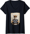 Womens Mugshot Style Art Cheetah Sunglasses Cheetahs V Neck Apparel Comfort Fit Everyday Wear