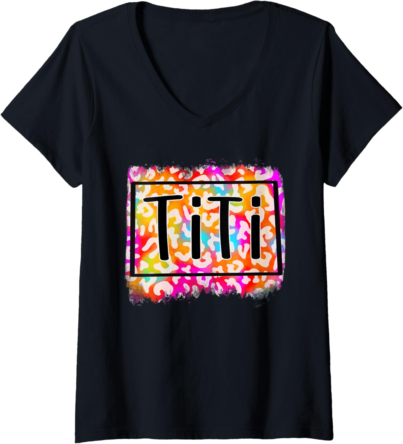 Womens Cute cheetah print trendy titi grandma aunt auntie tee V Neck T Shirt High Search Demand Hot Right Now