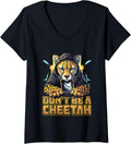 Womens Video Gaming Cheetah Esport Gaming Nerd Gamer V Neck Apparel Premium Print Hot Right Now