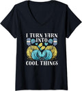 I Turn Yarn Into Cool Things Crafting Yarn Crocheting V-Neck Yarn Supply | Trending 2025 | Customer Favorite