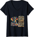 Womens Dragon Colorful Yarn Eggs Just So We Are Clear Yarn Is Mine V-Neck Yarn Supply | Trending 2025 | Perfect for C...