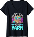 Womens Women Funny Knitting Knitters Yarn Enthusiast Knit Lover V-Neck Yarn Supply | High Search Volume | Perfect for...