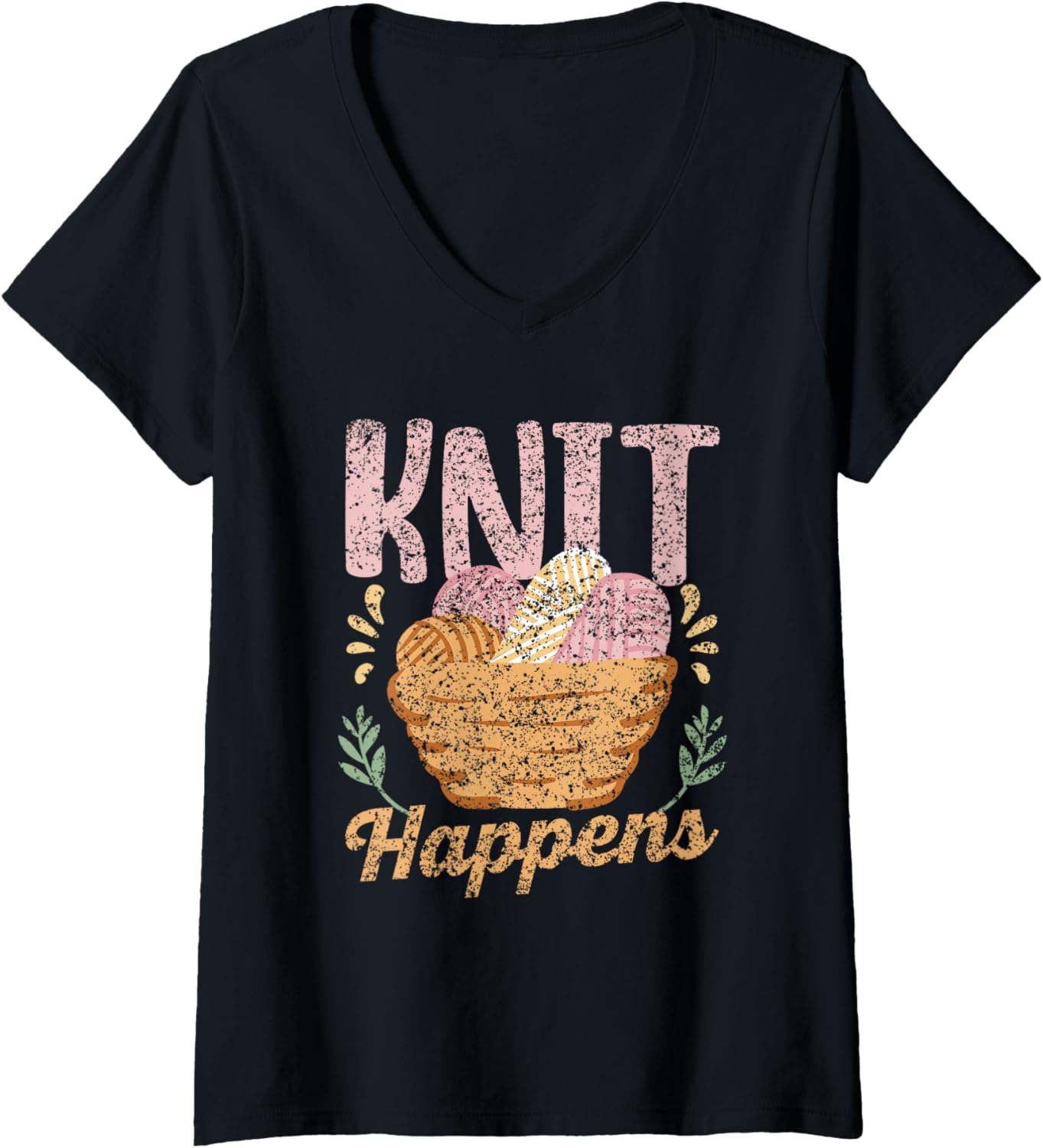 Knit Happens Knitter Yarn Hobby Knitting V-Neck Yarn Supply | Trending 2025 | High CTR Title