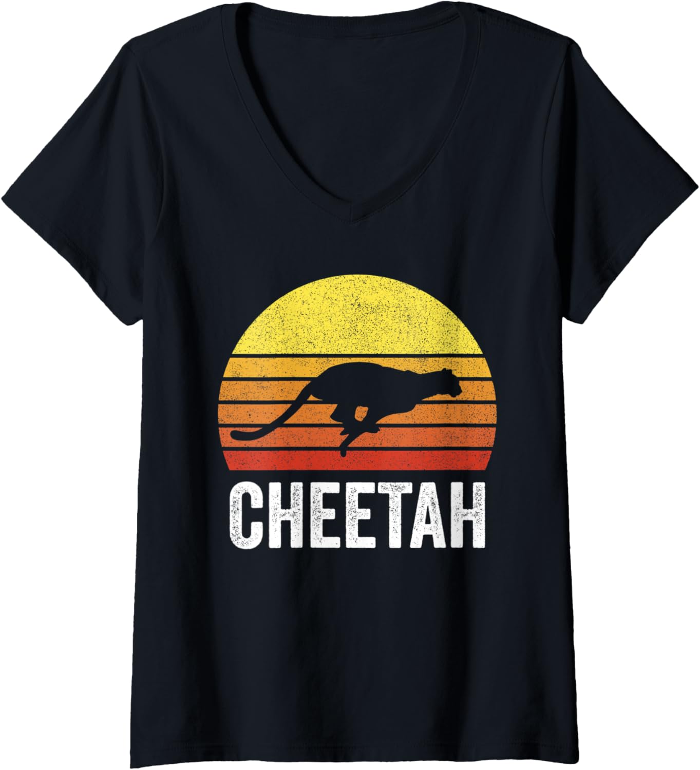 Womens Retro Cheetah Shirt Cheetah Cat Wild Animals Lover Gifts V Neck T Shirt Trending US Hot Right Now