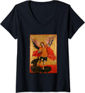 Archangel Michael Miguel Arcangel Saint Michael V-Neck Apparel | US Best Seller