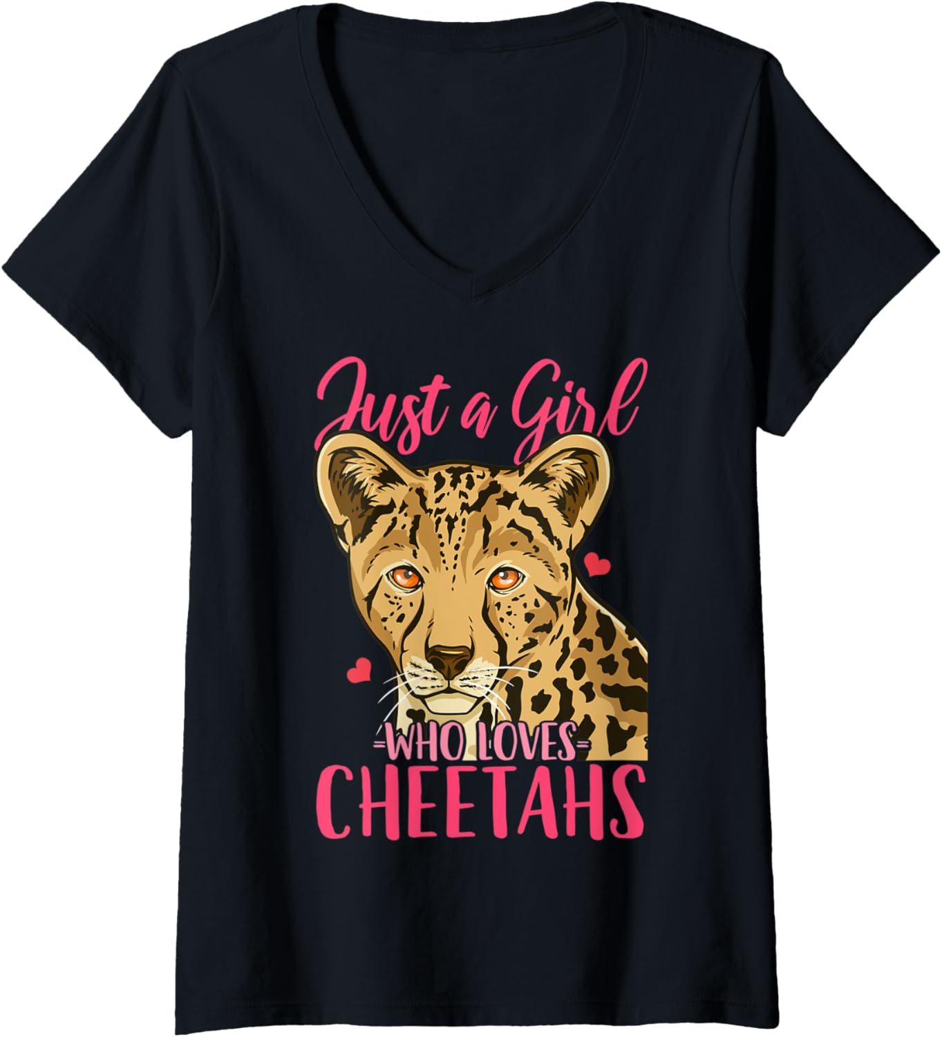 Womens Cheetah Just a Girl Who Loves Cheetahs Gift V Neck Apparel Trending US US Top Pick