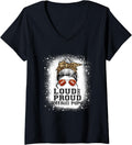 Womens Loud N Proud Football Mimi Leopard Print Cheetah Pattern V Neck Apparel Viral TikTok Find US Top Pick