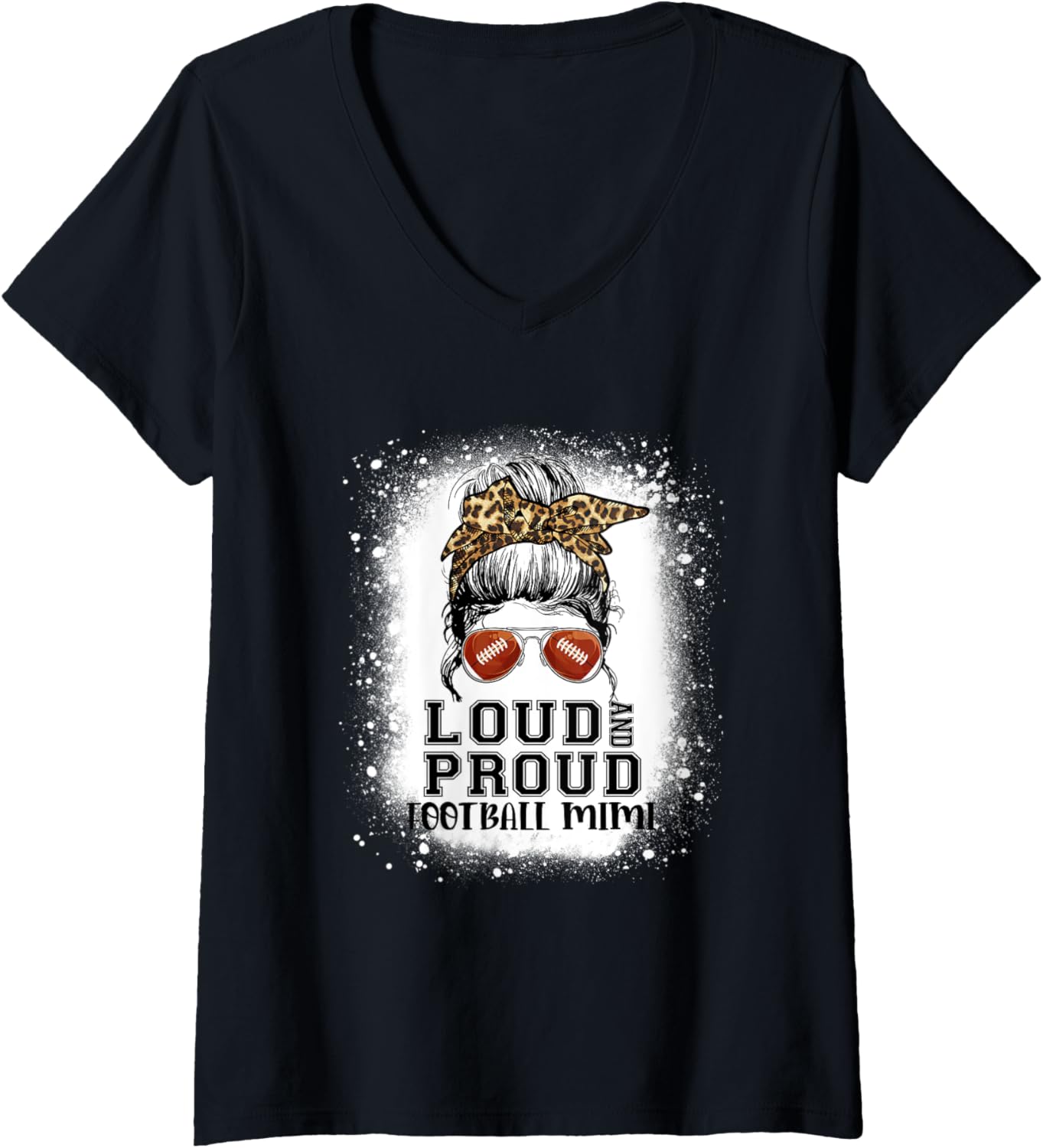 Womens Loud N Proud Football Mimi Leopard Print Cheetah Pattern V Neck Apparel Viral TikTok Find US Top Pick