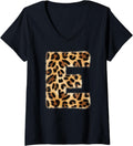 Womens Letter E Cheetah Leopard Initial Print Name Zebra Matching V Neck Apparel Premium Print Best Seller Look