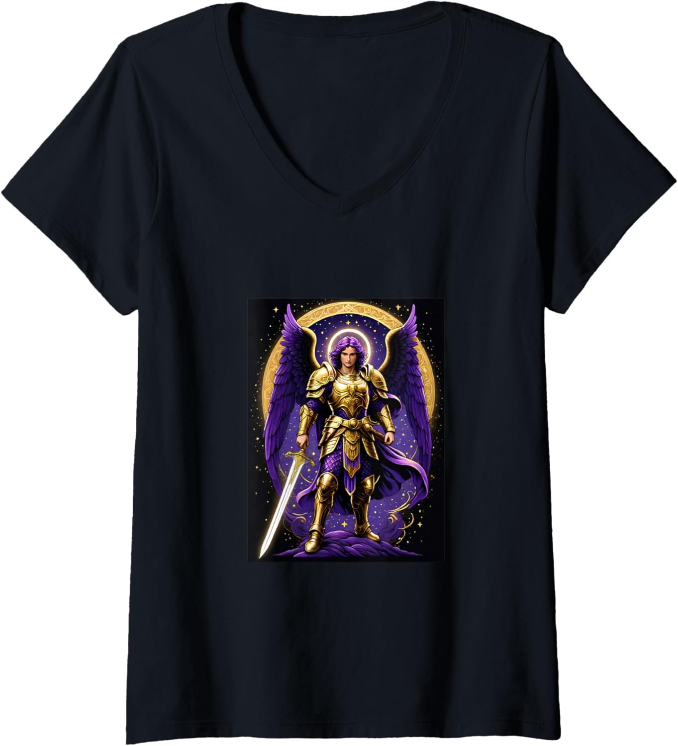 St Michael the Archangel V-Neck Apparel | Viral Streetwear Style