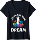 Womens Yarn Collection LIVING THE YARN DREAM Funny Yarn Collector V-Neck Yarn Supply | High Search Volume | High CTR ...