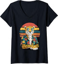 Womens Cheetah Sunglasses Hawaiian Beach Summer Vacation V Neck Apparel Trending US Best Seller Look