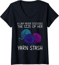 Womens Funny Knitting Gift For Women Mama Crochet Yarn Thread V-Neck Yarn Supply | High Search Volume | Best Seller C...